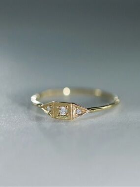 CATBIRD Baby Deco Ring, Diamond
14k Solid Gold